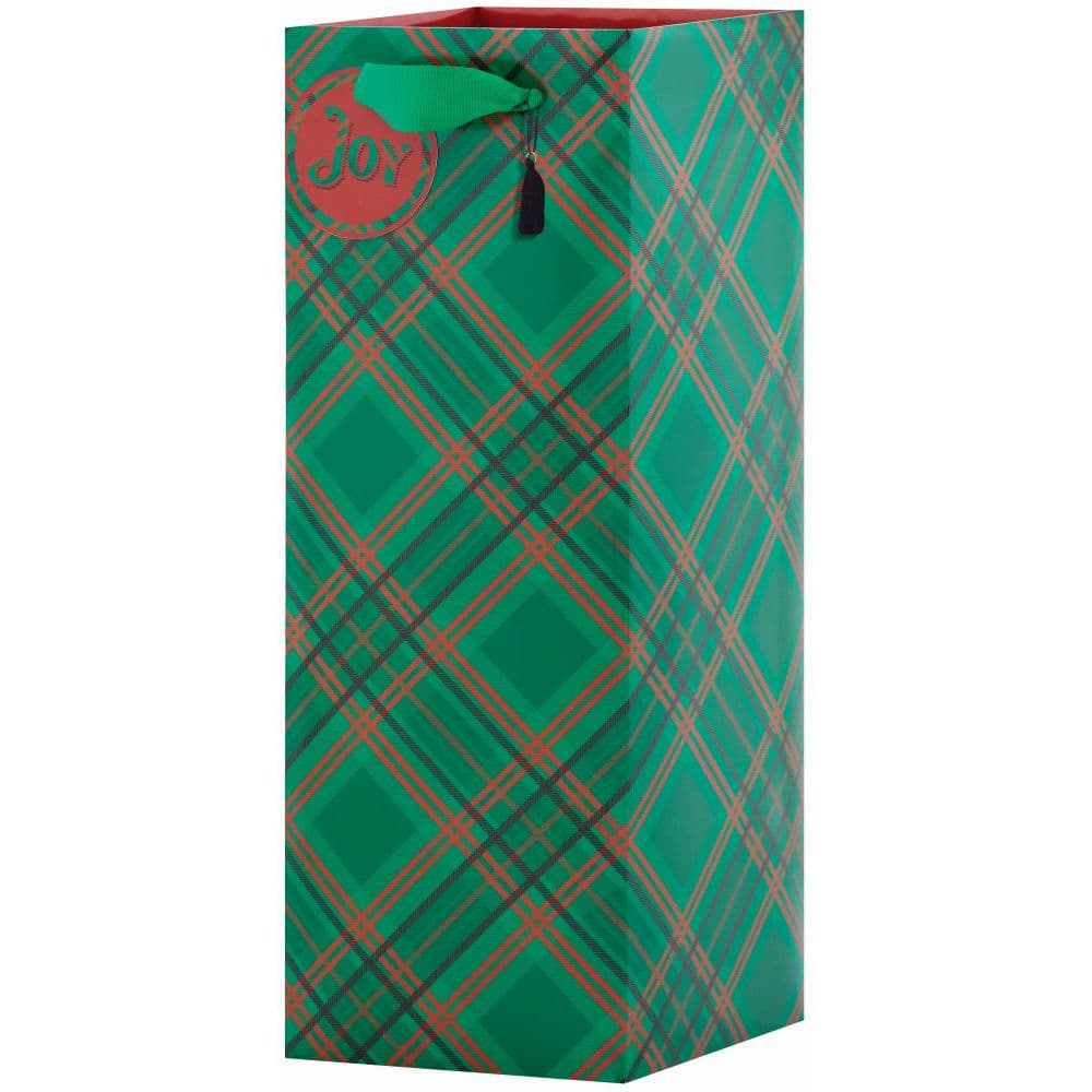 Diagonal Plaid Bottle Gift Bag 3rd Product Detail  Image width=&quot;1000&quot; height=&quot;1000&quot;