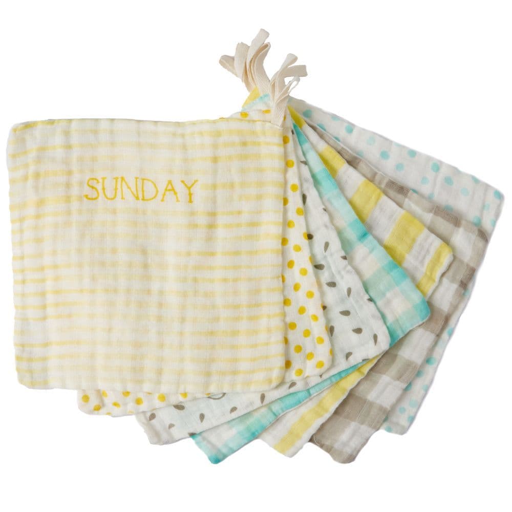 Woodland Days Of The Week Washcloths Main Product  Image width="1000" height="1000"