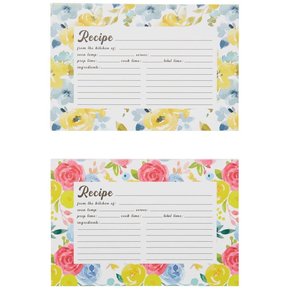 Floral Recipe Cards 60 count Main Product  Image width="1000" height="1000"