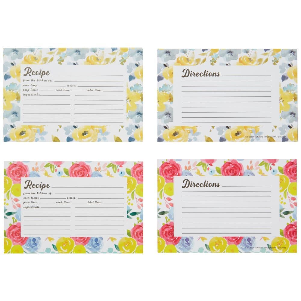 Floral Recipe Cards 60 count 4th Product Detail  Image width="1000" height="1000"