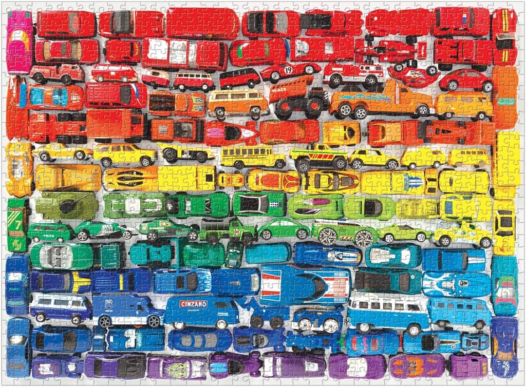 Rainbow Toy Cars 1000 Piece Puzzle finsihed width="1000" height="1000"