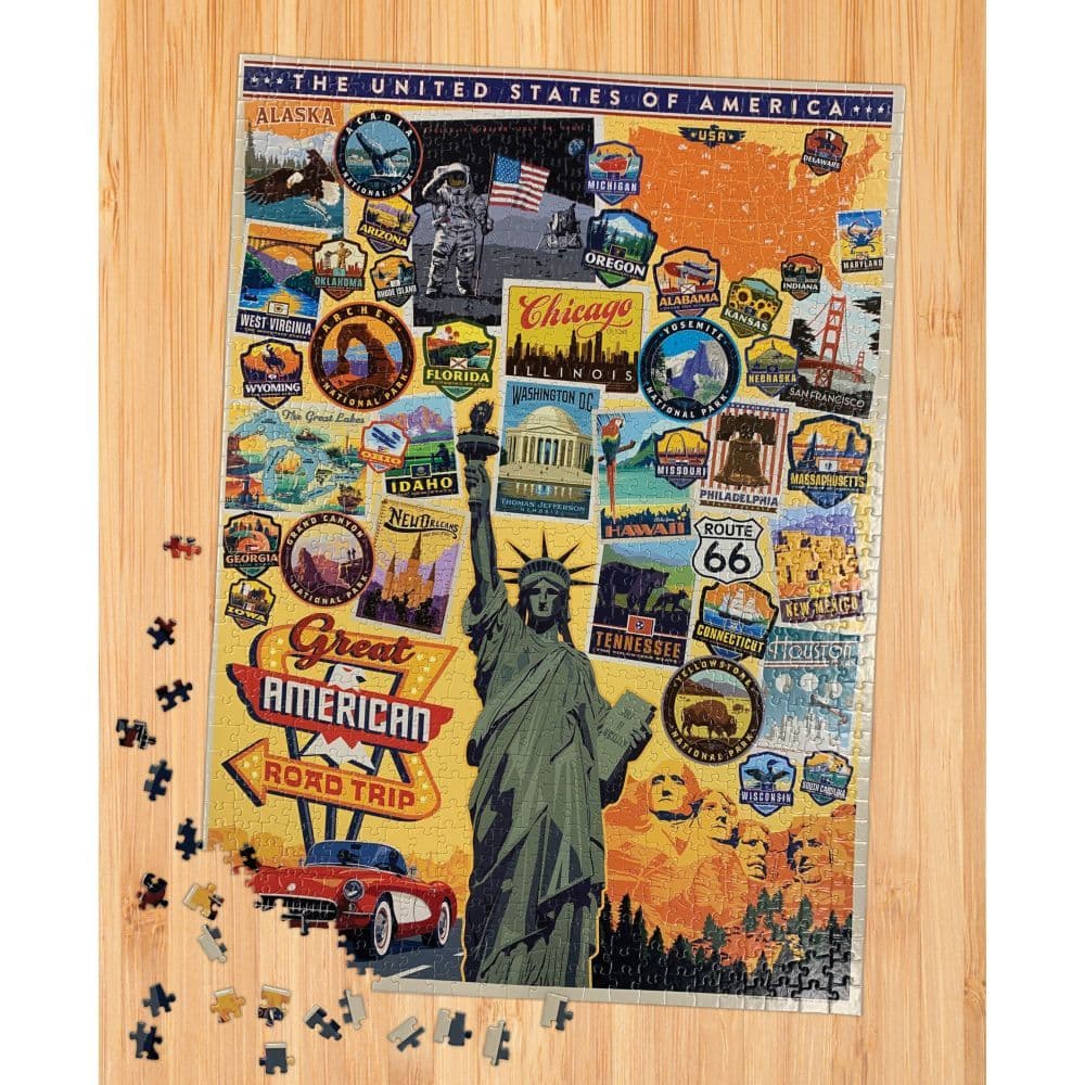 Great American Road Trip 1000 Piece Puzzle 3rd Product Detail  Image width=&quot;1000&quot; height=&quot;1000&quot;