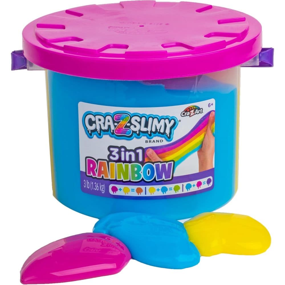 image Cra Z Slimy 3lb Tri Color Rainbow Bucket Main Image