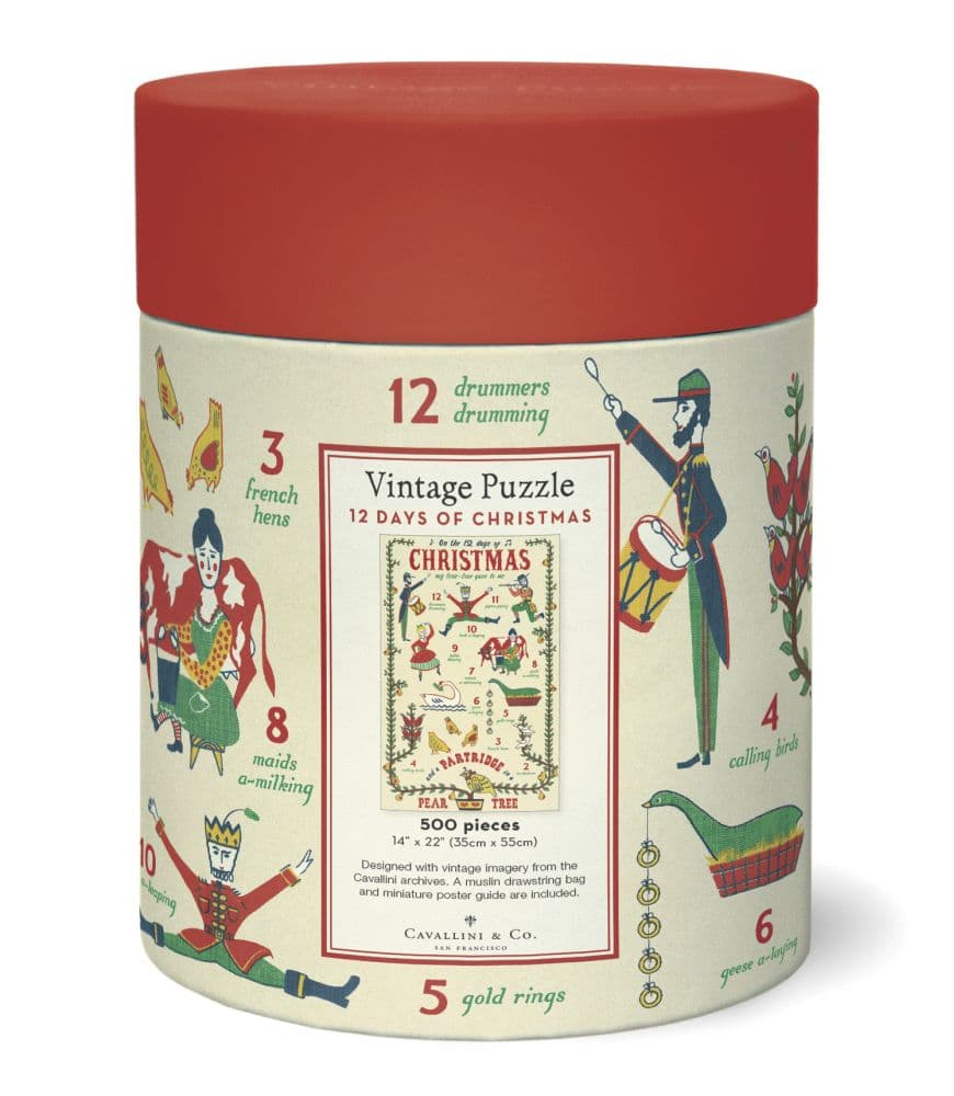 12 Days of Christmas 500 Piece Puzzle Back of puzzle container width=&quot;1000&quot; height=&quot;1000&quot;