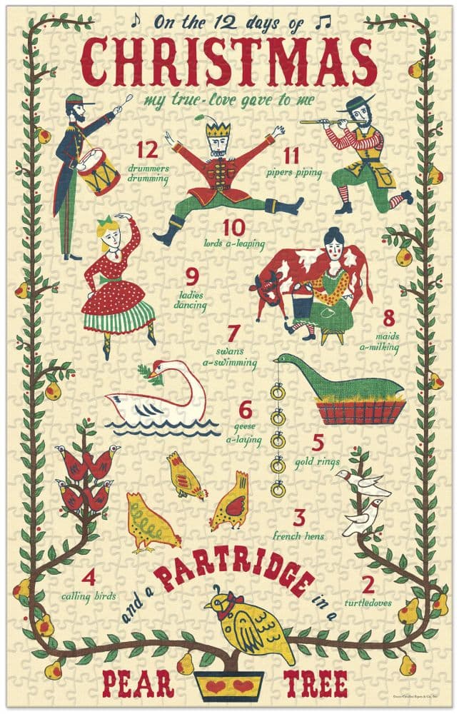 12 Days of Christmas 500 Piece Puzzle Finished Puzzle width=&quot;1000&quot; height=&quot;1000&quot;
