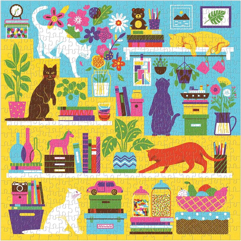 Curious Cats 500 Piece Puzzle finished puzzle width="1000" height="1000"