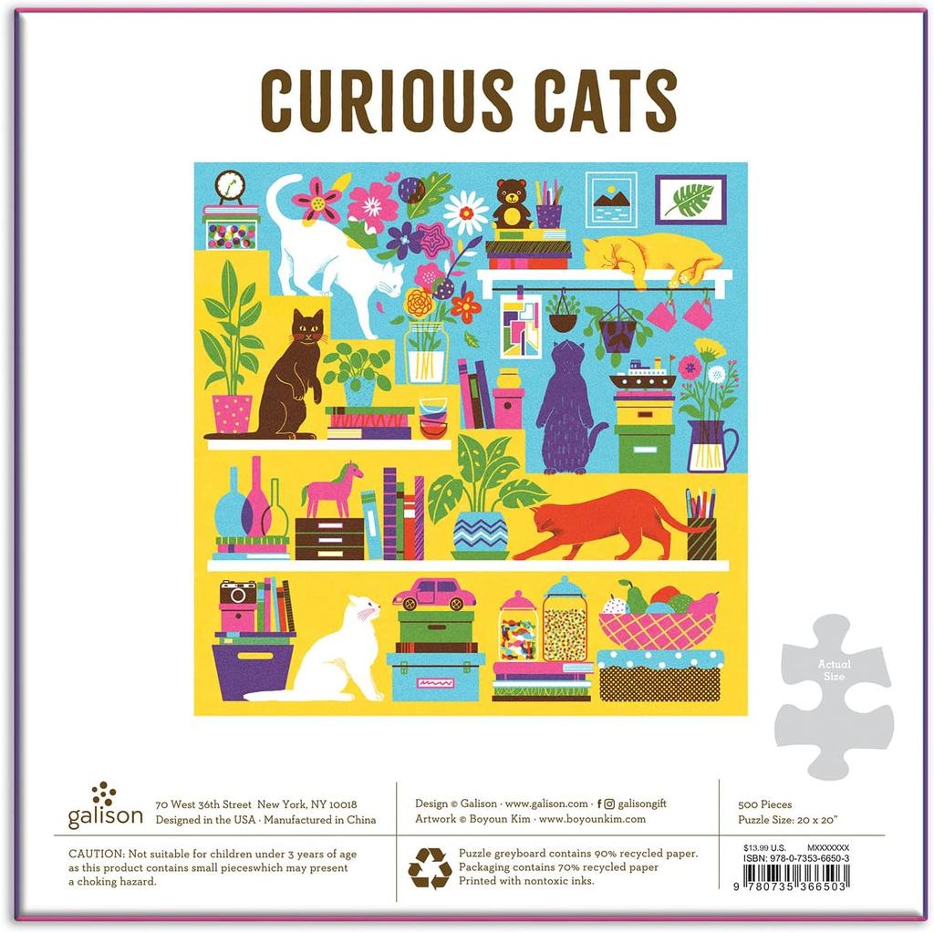Curious Cats 500 Piece Puzzle back of box width="1000" height="1000"