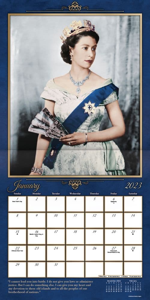 Queen Elizabeth II 2023 Wall Calendar