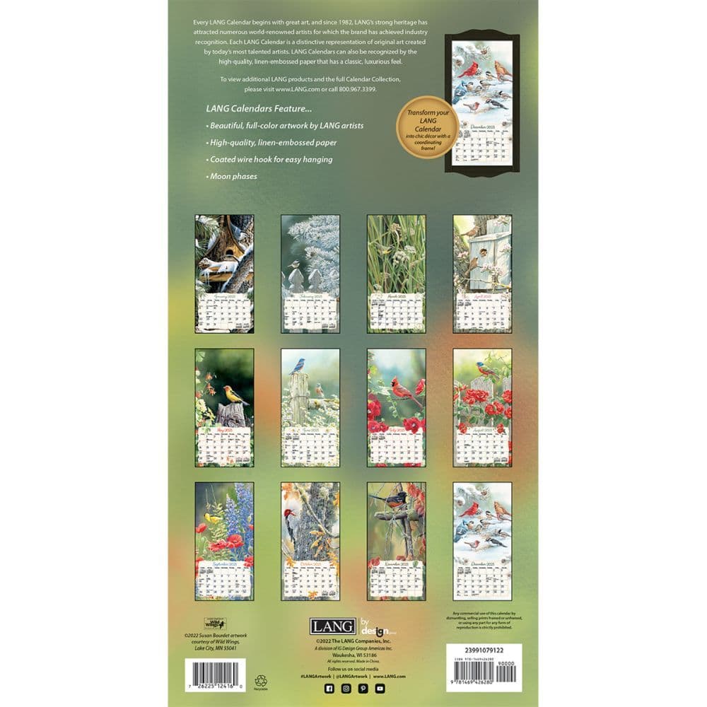 Songbirds 2023 Vertical Wall Calendar Calendars