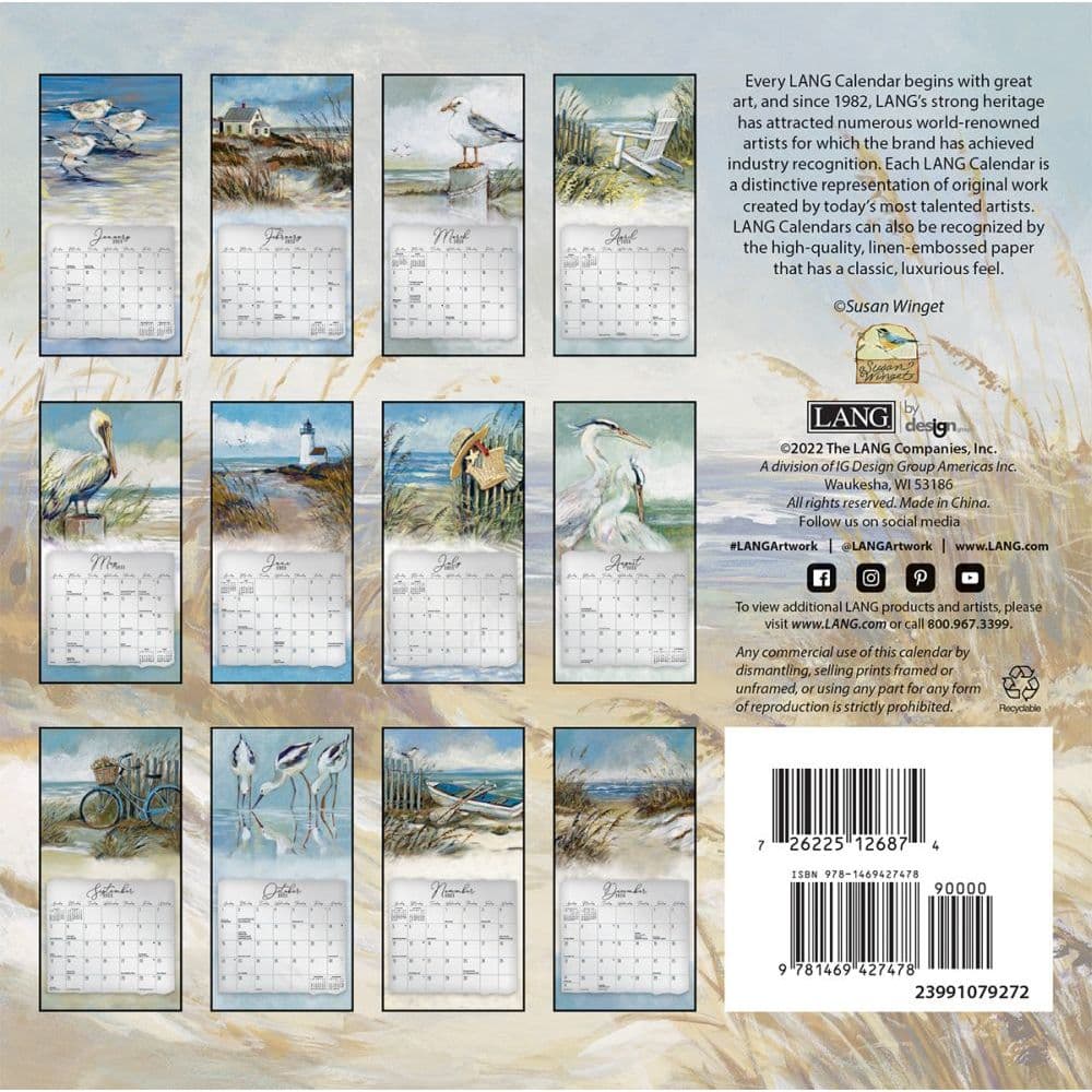 Coastal Shores 2023 Mini Wall Calendar - Calendars.com