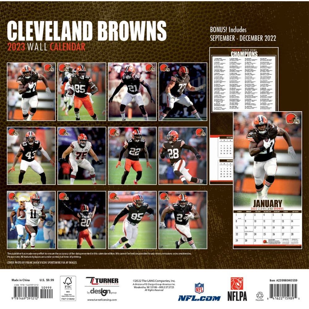 NFL Cleveland Browns 2023 Mini Wall Calendar 