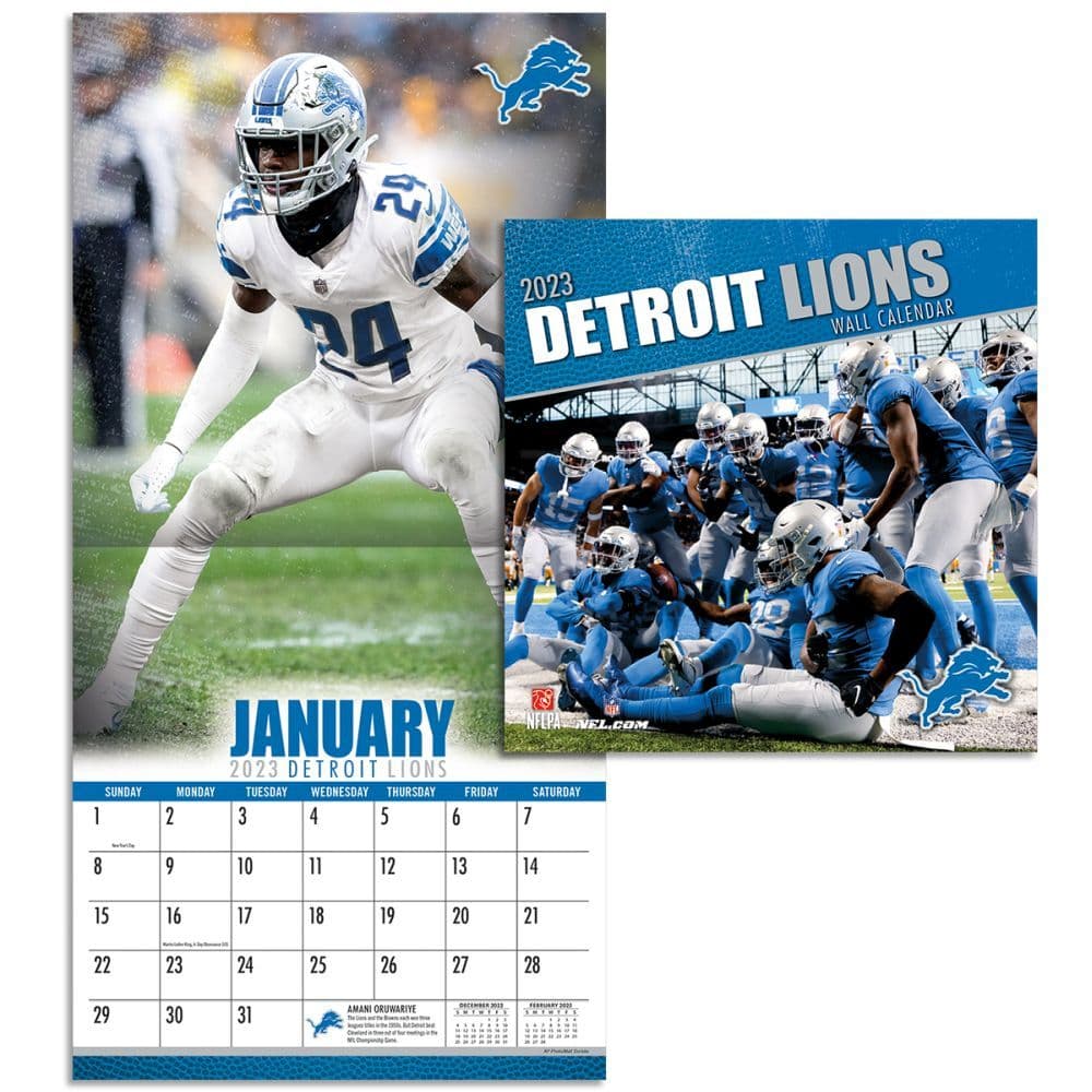 Detroit Lions 2023 12 x 12 Team Wall Calendar