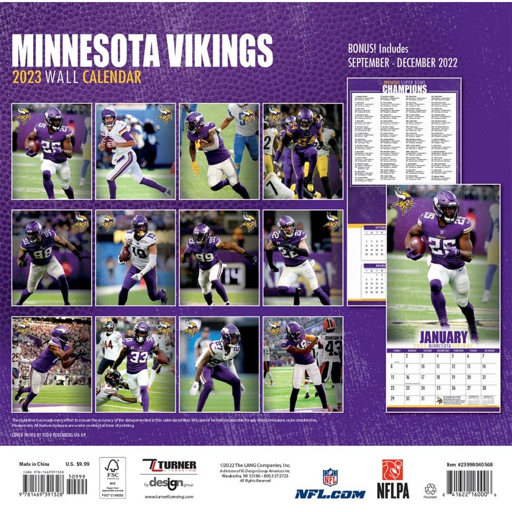 NFL Minnesota Vikings 2023 Mini Wall 