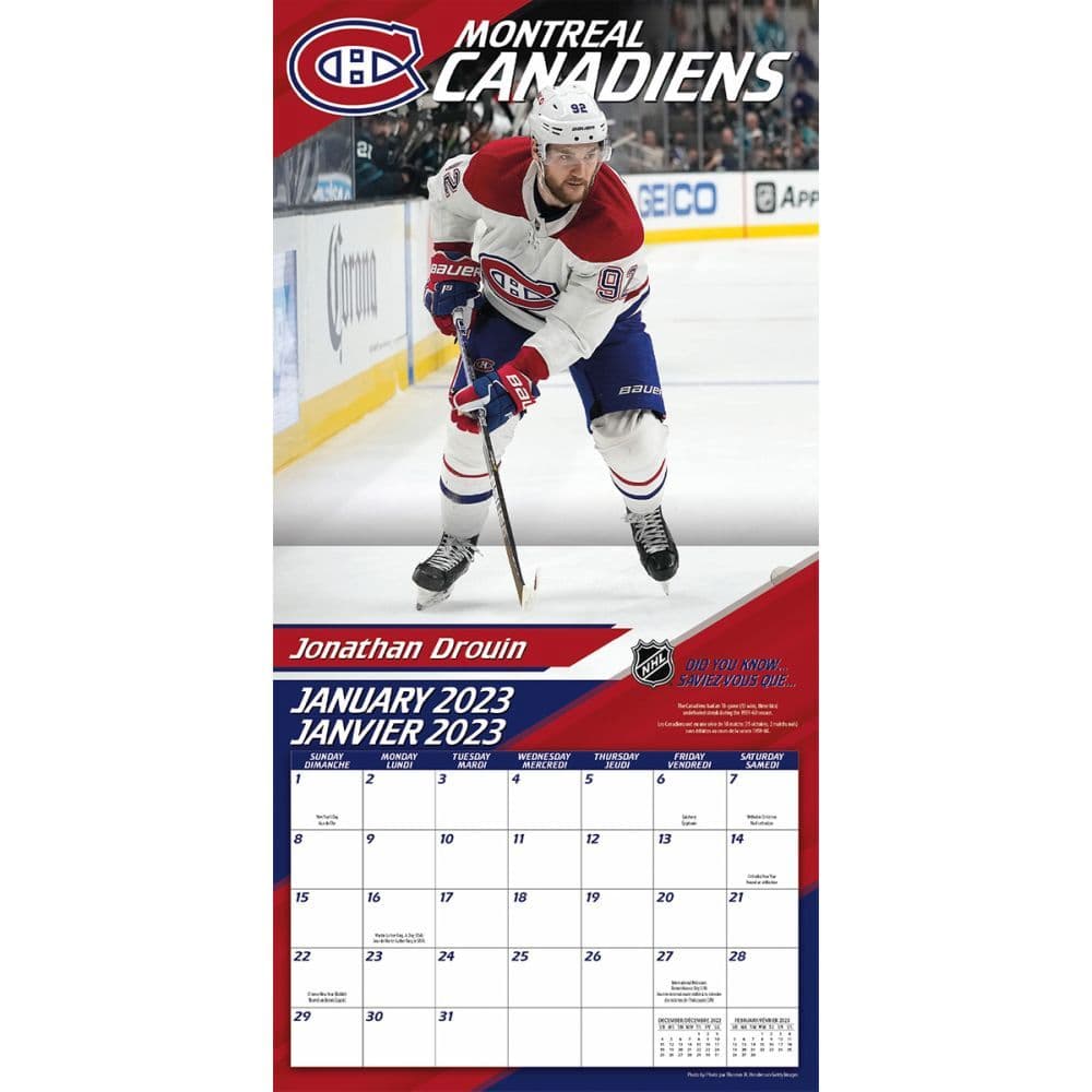 NHL Montreal Canadiens 2023 Mini Wall Calendar - Calendars.com