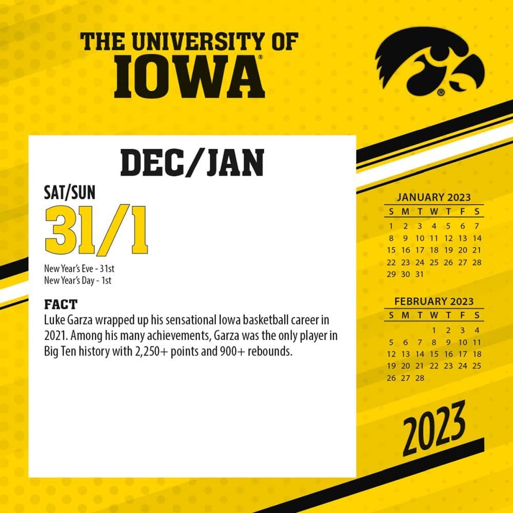 Iowa Hawkeyes 2023 Desk Calendar