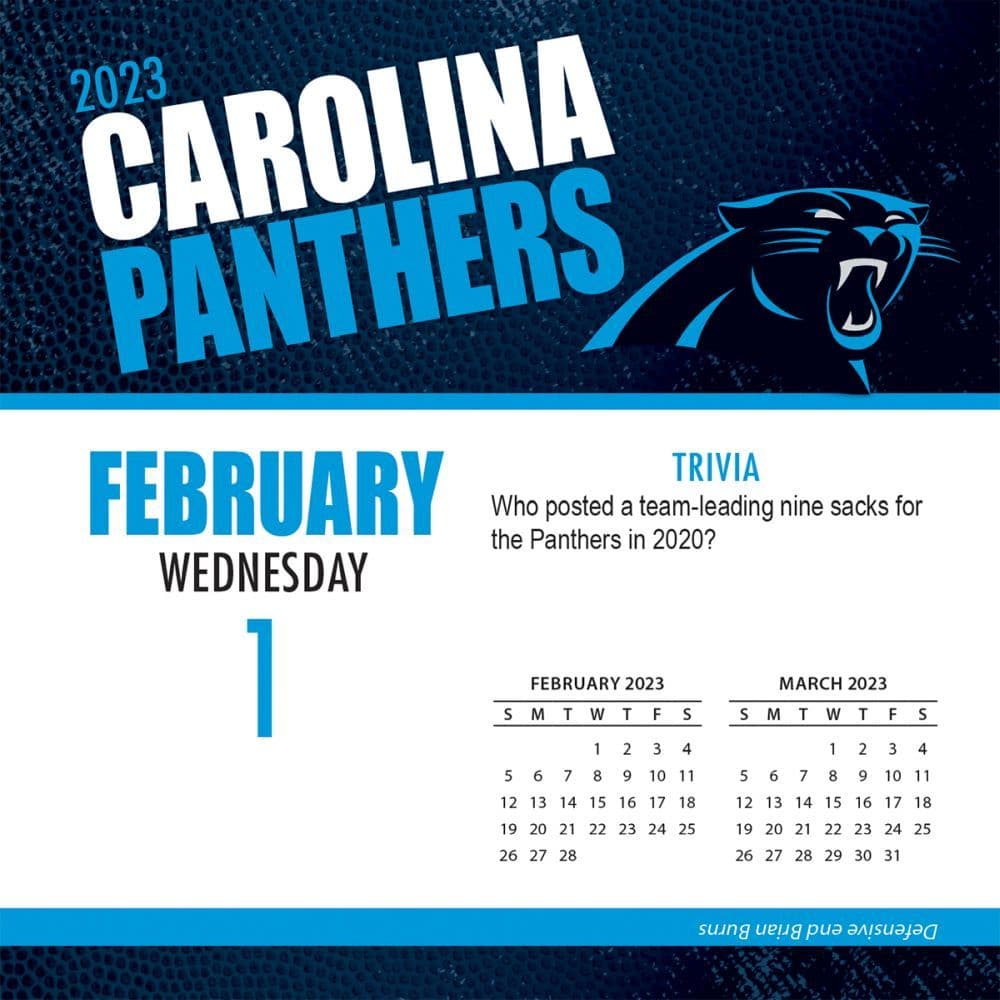 Carolina Panthers 2023 Desk Calendar