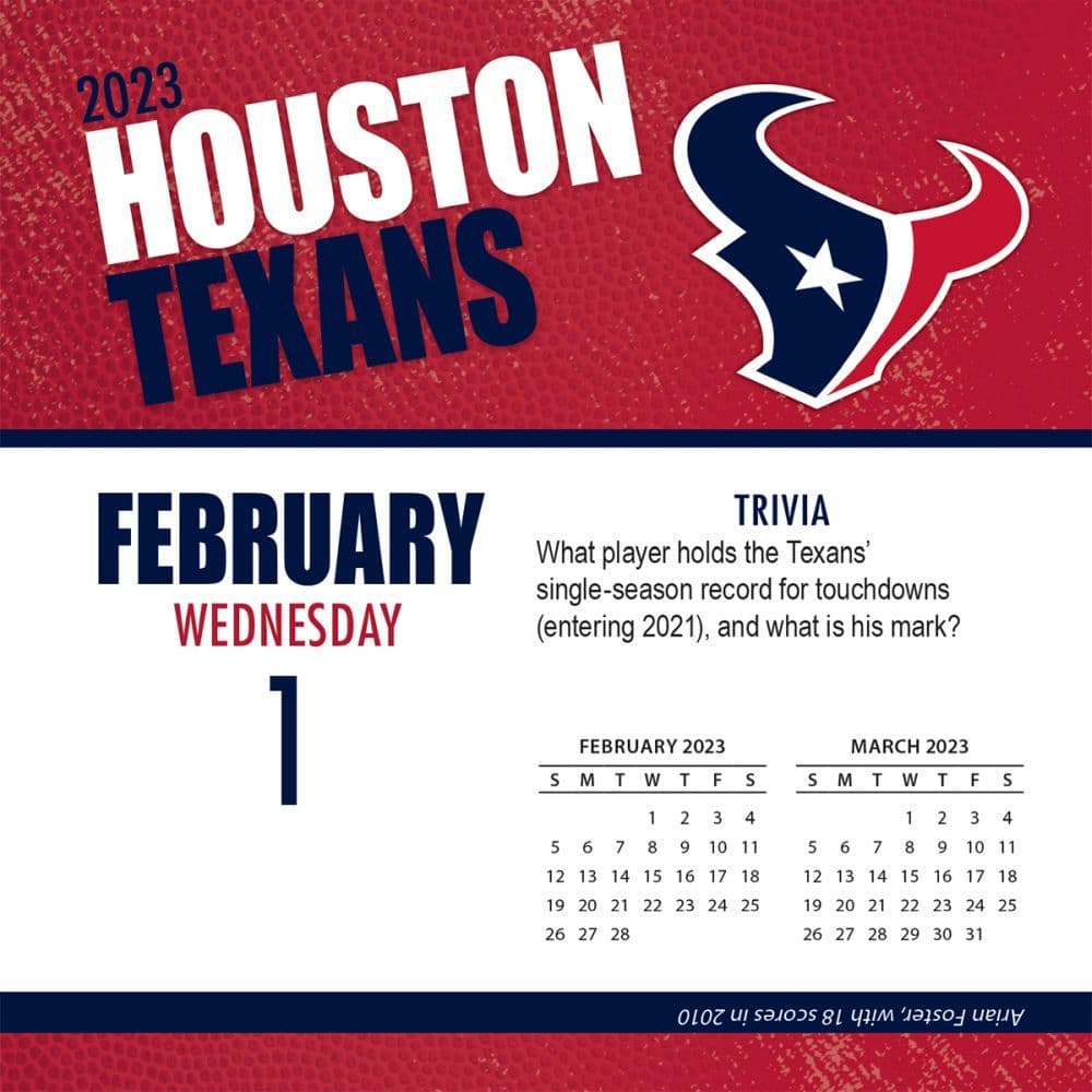 Houston Texans 2023 Desk Calendar