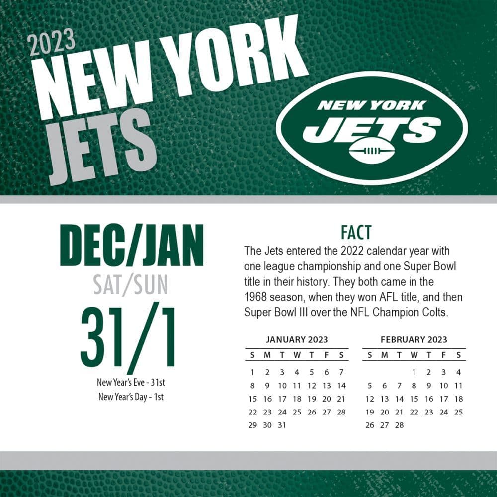 New York Jets 2023 Desk Calendar Calendars New York Jets 2023 Desk Calendar Calendars