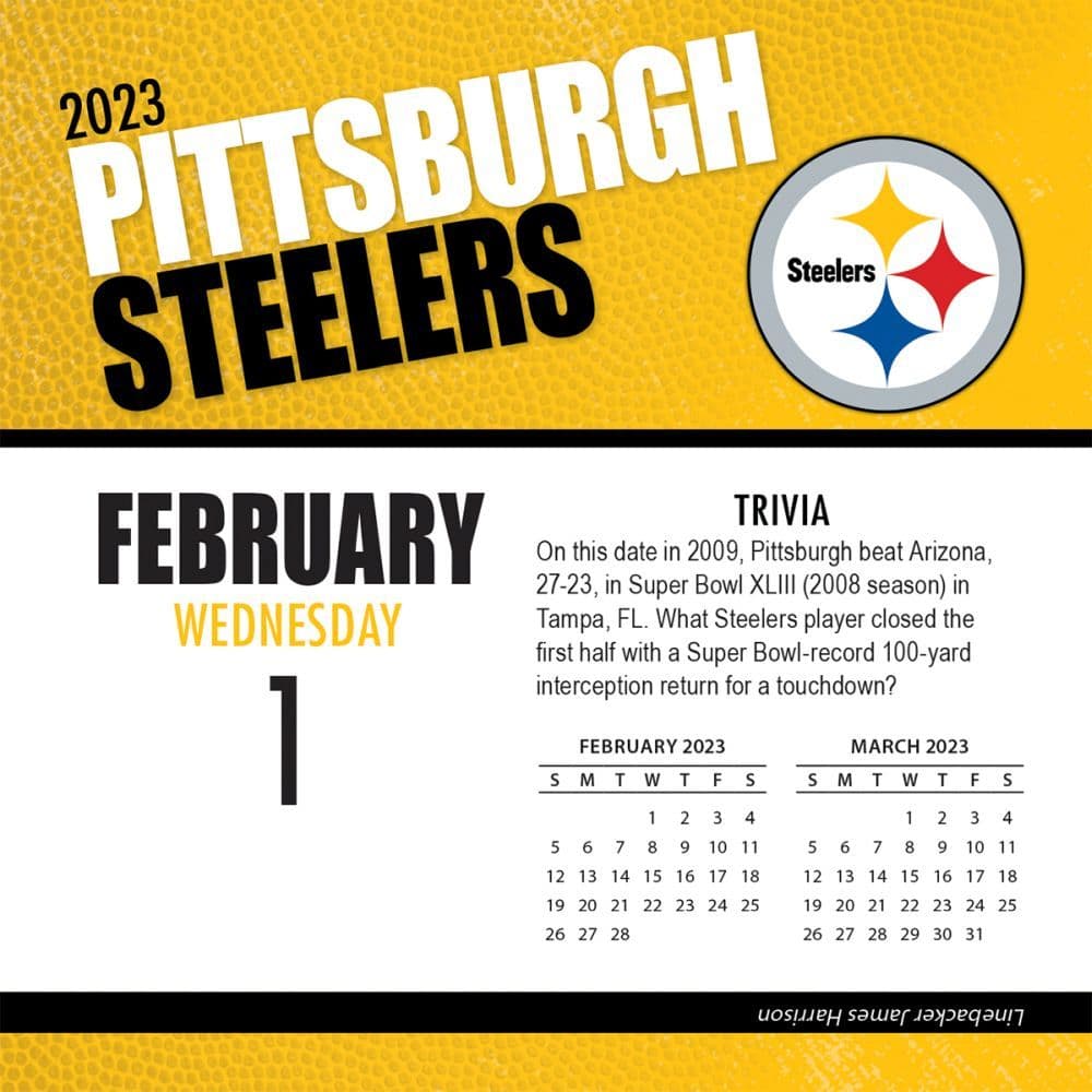 Pittsburgh Steelers 2023 Desk Calendar - Calendars.com Pittsburgh Steelers 2023 Desk Calendar - Calendars.com