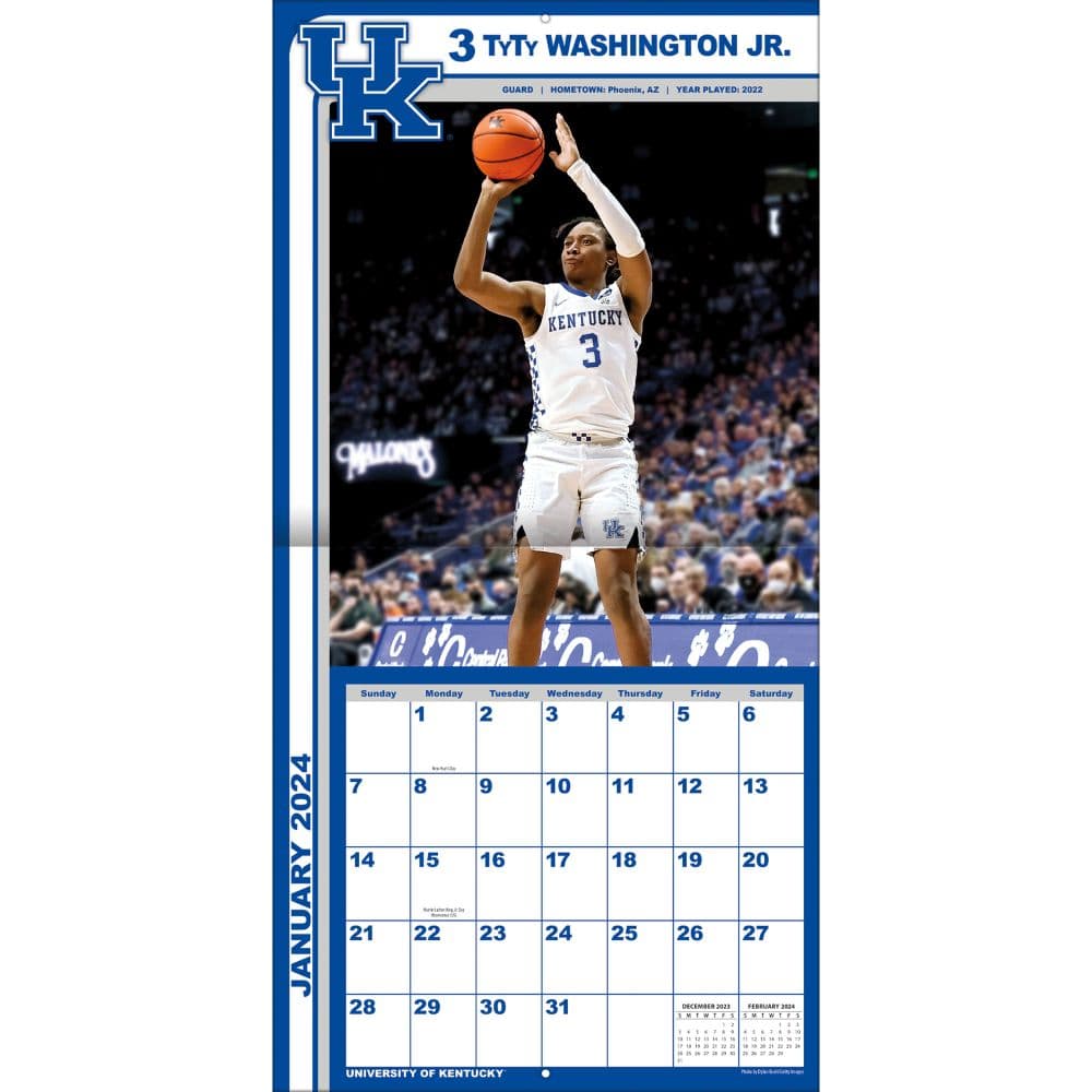 COL Kentucky Wildcats 2024 Wall Calendar