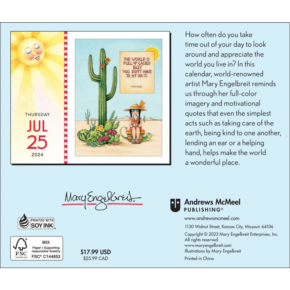 Mary Engelbreit 2024 Desk Calendar What a Wonderful World