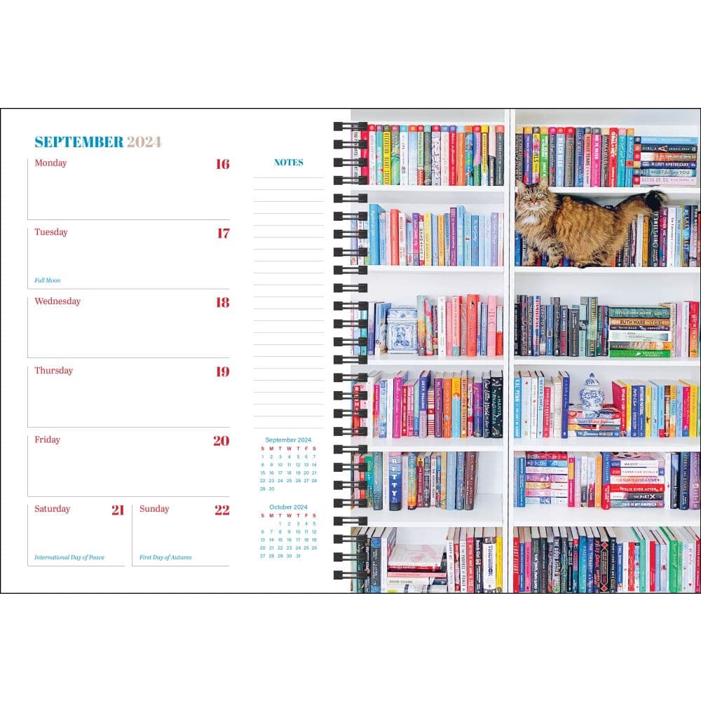Cats and Books Weekly 2024 Planner Alternate Image 3 width=&quot;1000&quot; height=&quot;1000&quot;