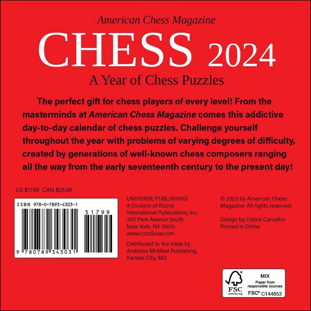Chess 2024 Desk Calendar Alternate Image 1 width=&quot;1000&quot; height=&quot;1000&quot;