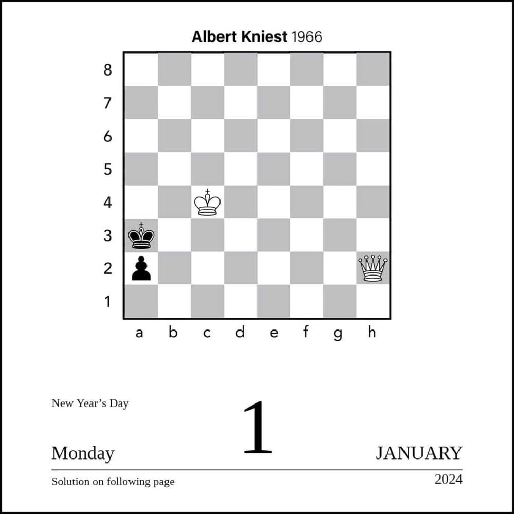 CLEARANCE - Chess 2024 Day-to-Day Calendar - A Year of Chess Puzzles