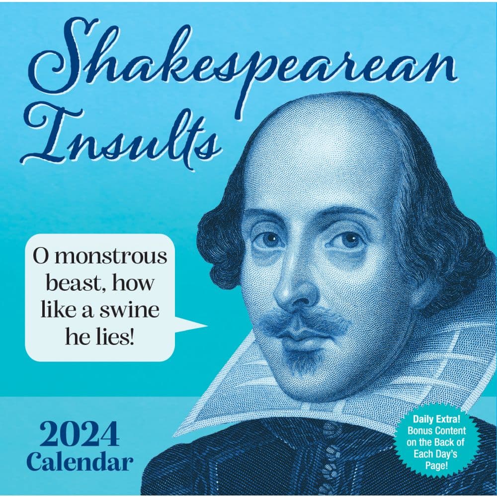 Shakespearean Insults 2024 Desk Calendar Main Image width="1000" height="1000"