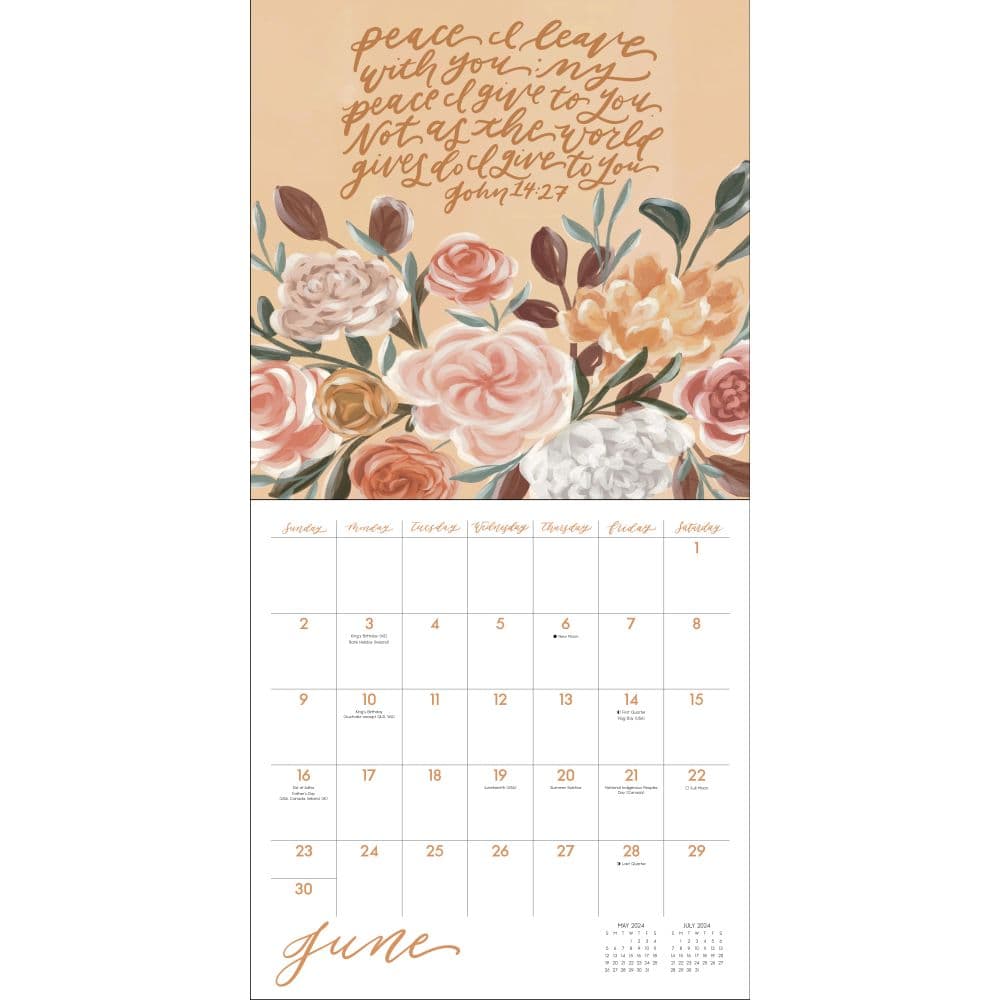 Scriptures & Florals 2024 Wall Calendar