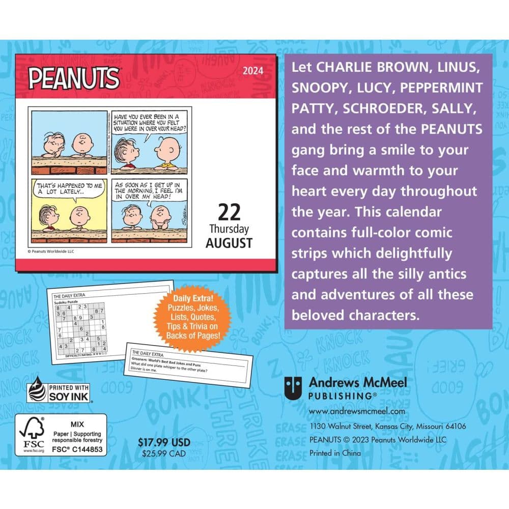 Peanuts 2024 Desk Calendar