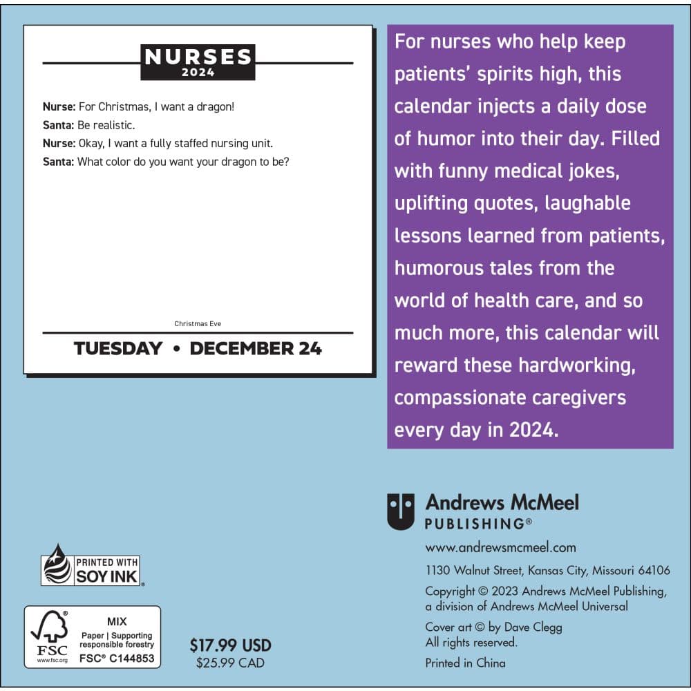 Nurses 2025 Desk Calendar