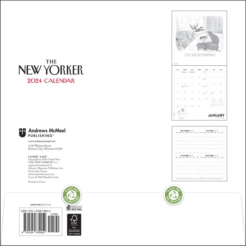 New Yorker Cartoons 2024 Wall Calendar Alternate Image 1 width="1000" height="1000"