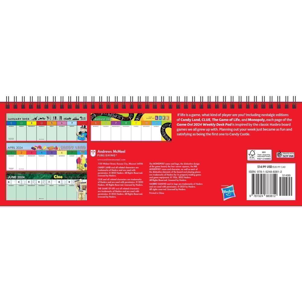 Monopoly 2025 Easel Desk Calendar