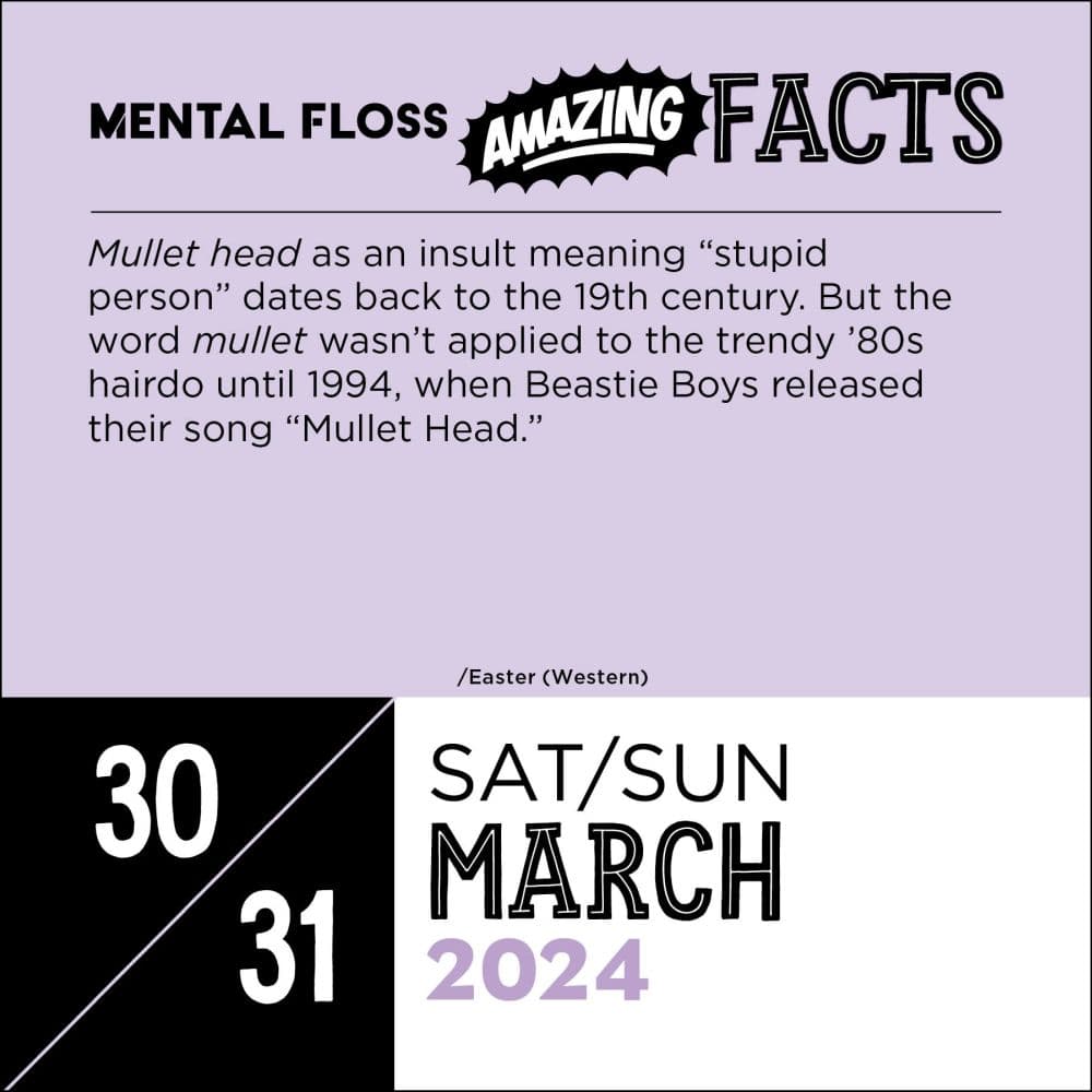 Mental Floss Amazing Facts 2024 Desk Calendar