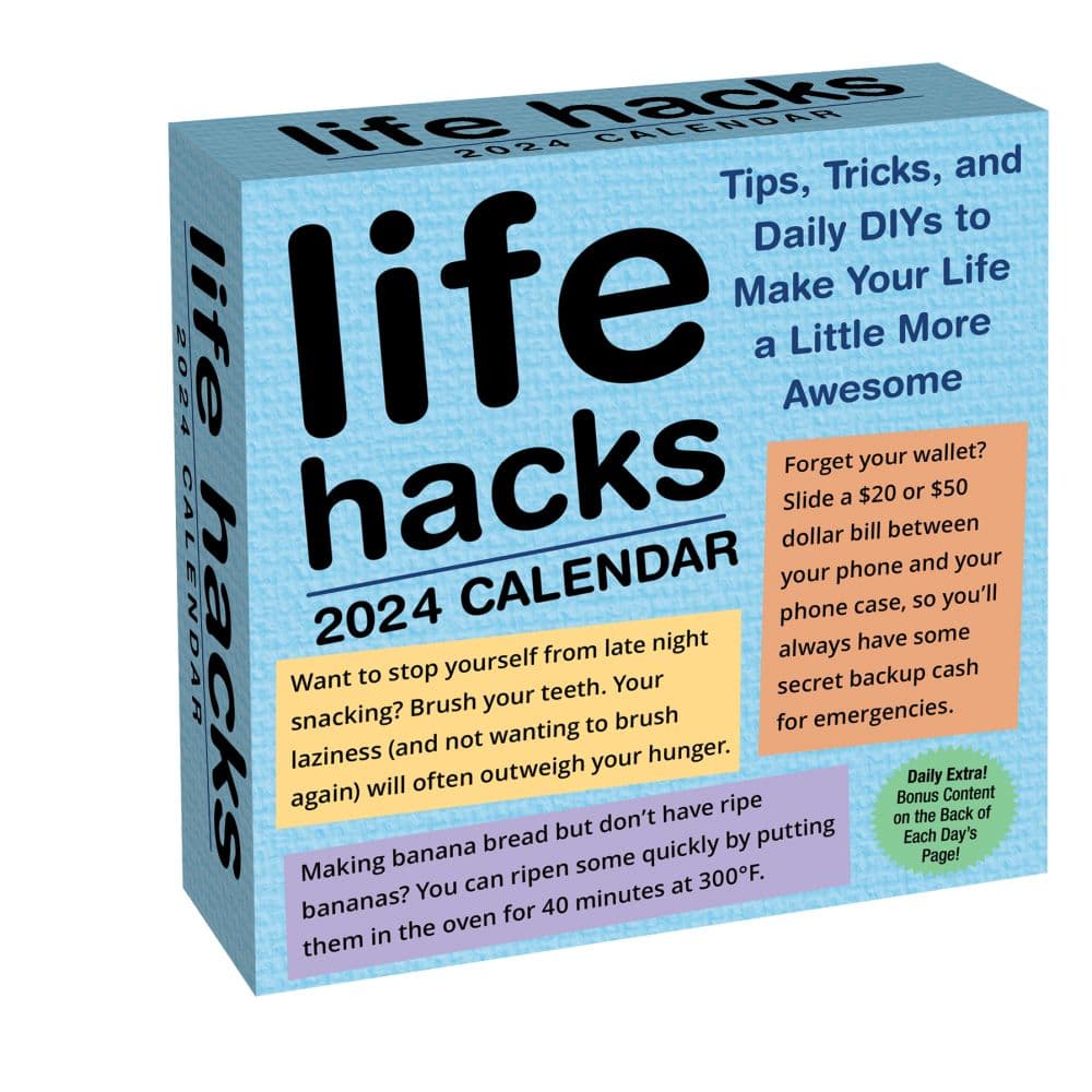 Life Hacks 2024 Desk Calendar