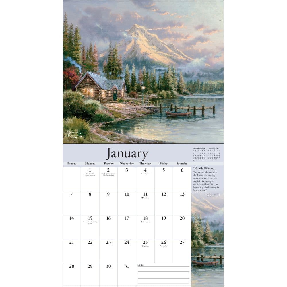 Kinkade Collectors Edition 2024 Wall Calendar