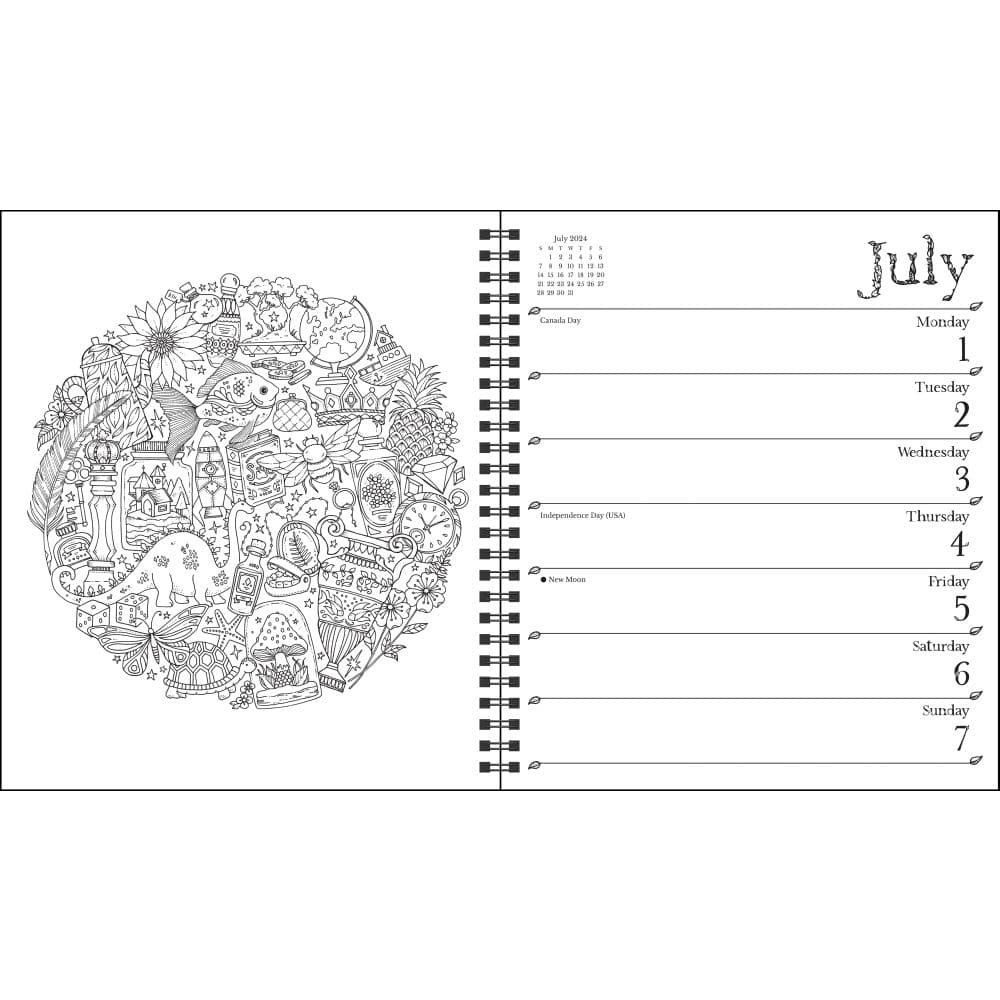 Johanna Basford 2018-19 16-Month Weekly Colouring Planner – A