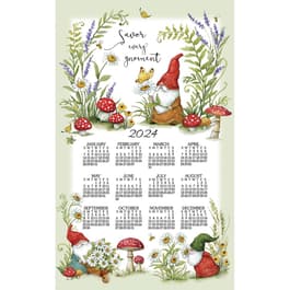 Garden Gnomes 2024 Kitchen Towel Calendar