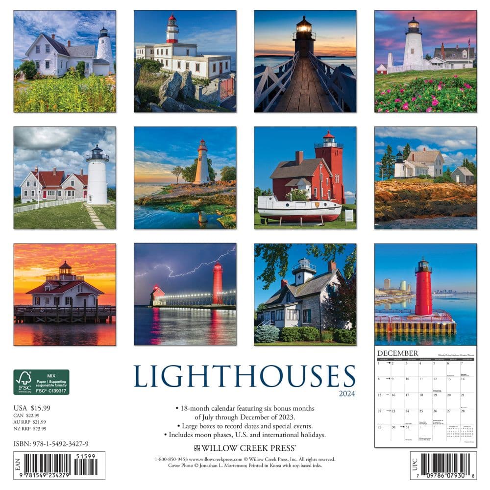 Lighthouses 2024 Wall Calendar