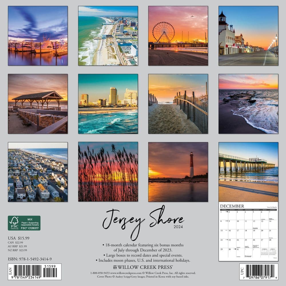 Jersey Shore 2025 Wall Calendar