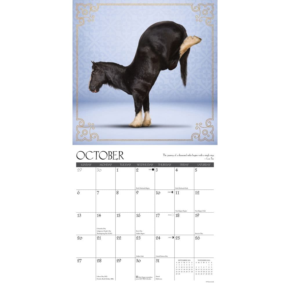 Horse Yoga 2024 Wall Calendar Interior Image width=&quot;1000&quot; height=&quot;1000&quot;