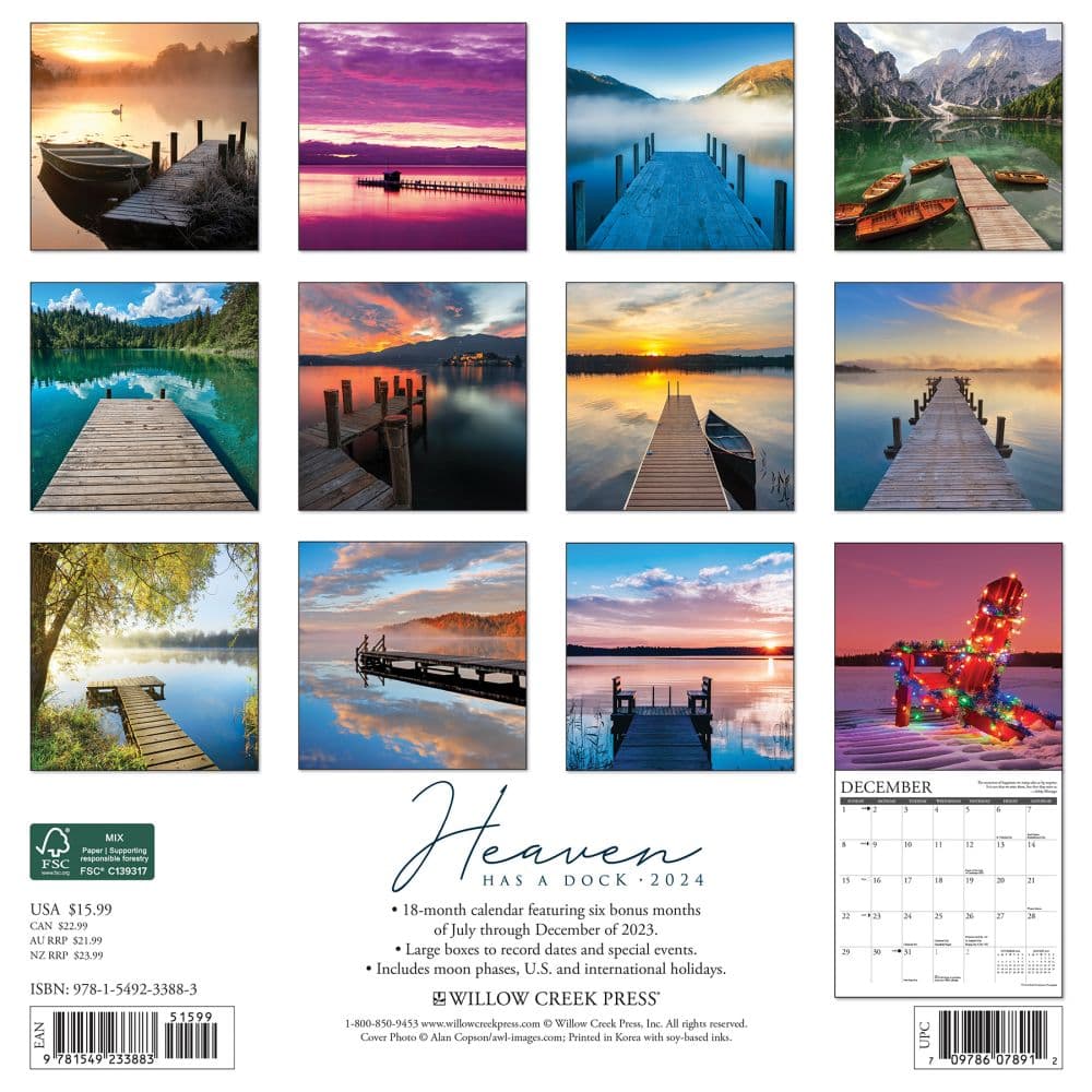 Heaven Has a Dock 2024 Wall Calendar