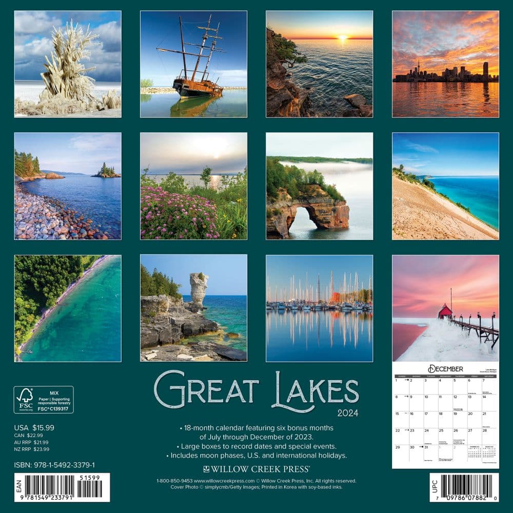 Great Lakes 2024 Wall Calendar Back of Calendar width=&quot;1000&quot; height=&quot;1000&quot;