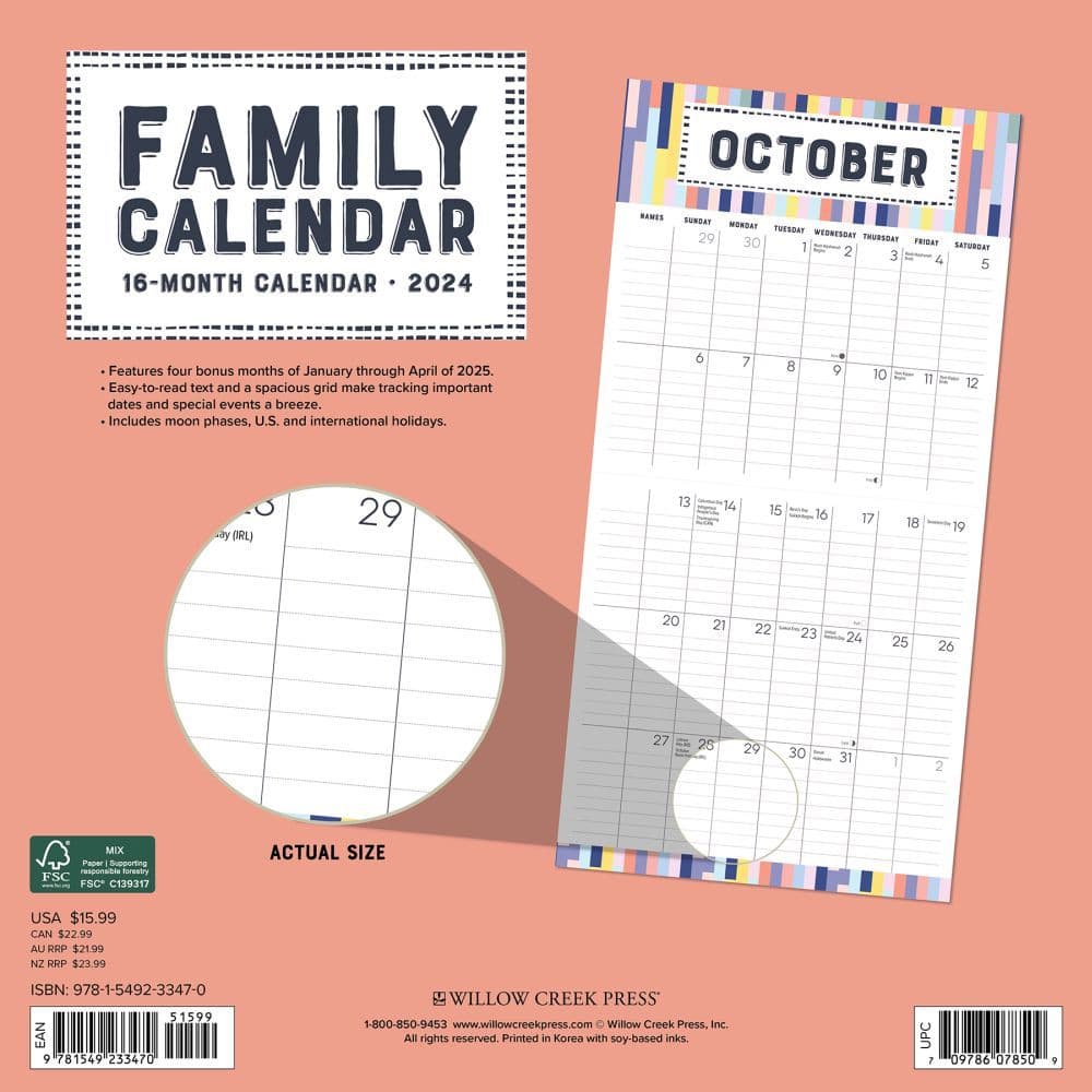 Family Calendar 2024 Wall Calendar Organizer Back of Calendar width=&quot;1000&quot; height=&quot;1000&quot;
