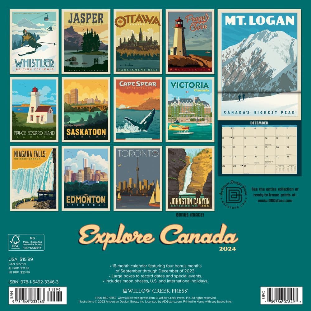 Explore Canada ADG 2024 Wall Calendar Back of Calendar width=&quot;1000&quot; height=&quot;1000&quot;