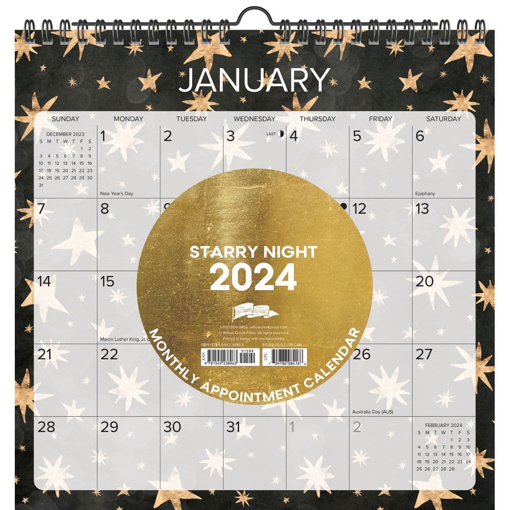 Starry Night Spiral Art 2024 Wall Calendar Main Image width=&quot;1000&quot; height=&quot;1000&quot;