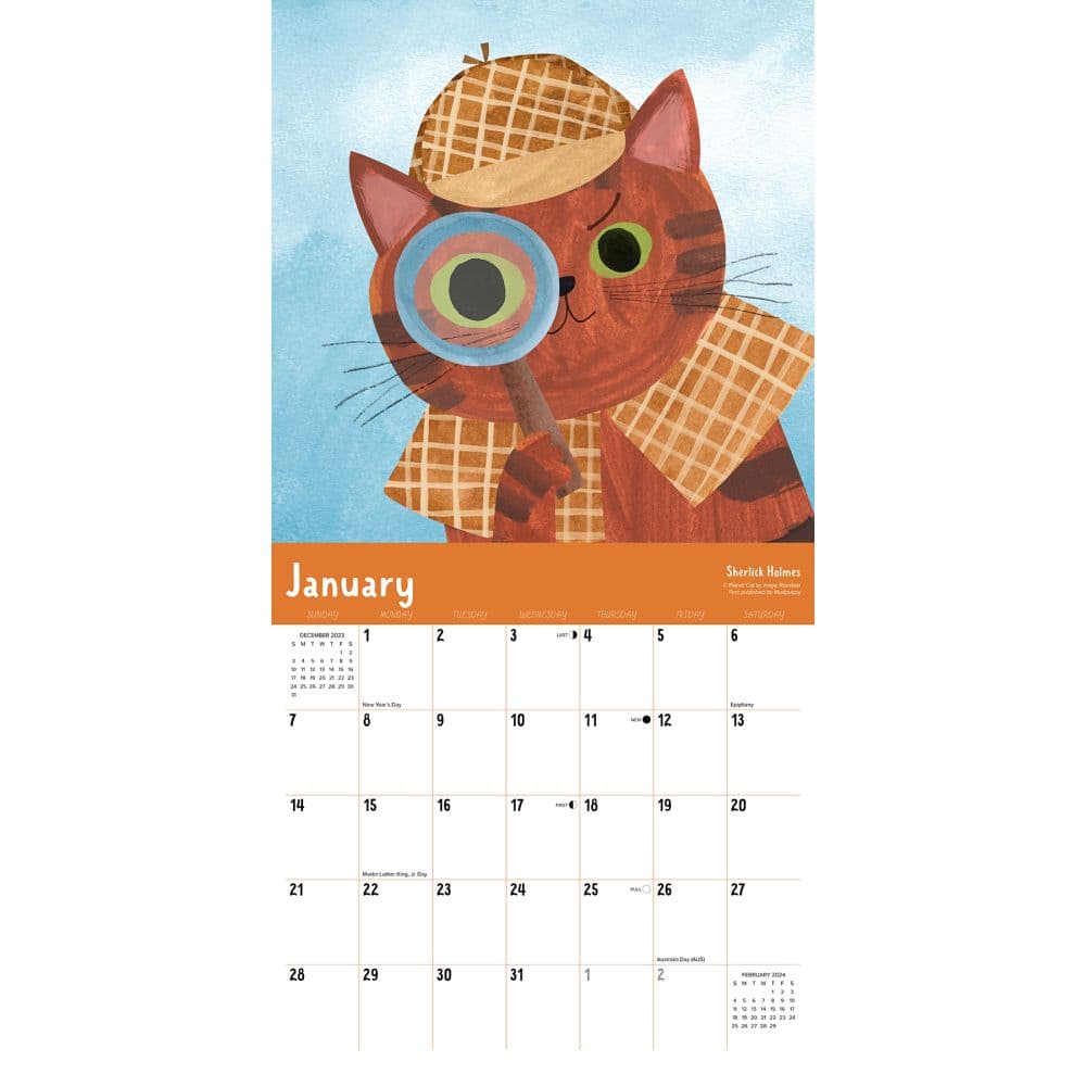 Literary Kitties 2024 Wall Calendar Interior Image width=&quot;1000&quot; height=&quot;1000&quot;