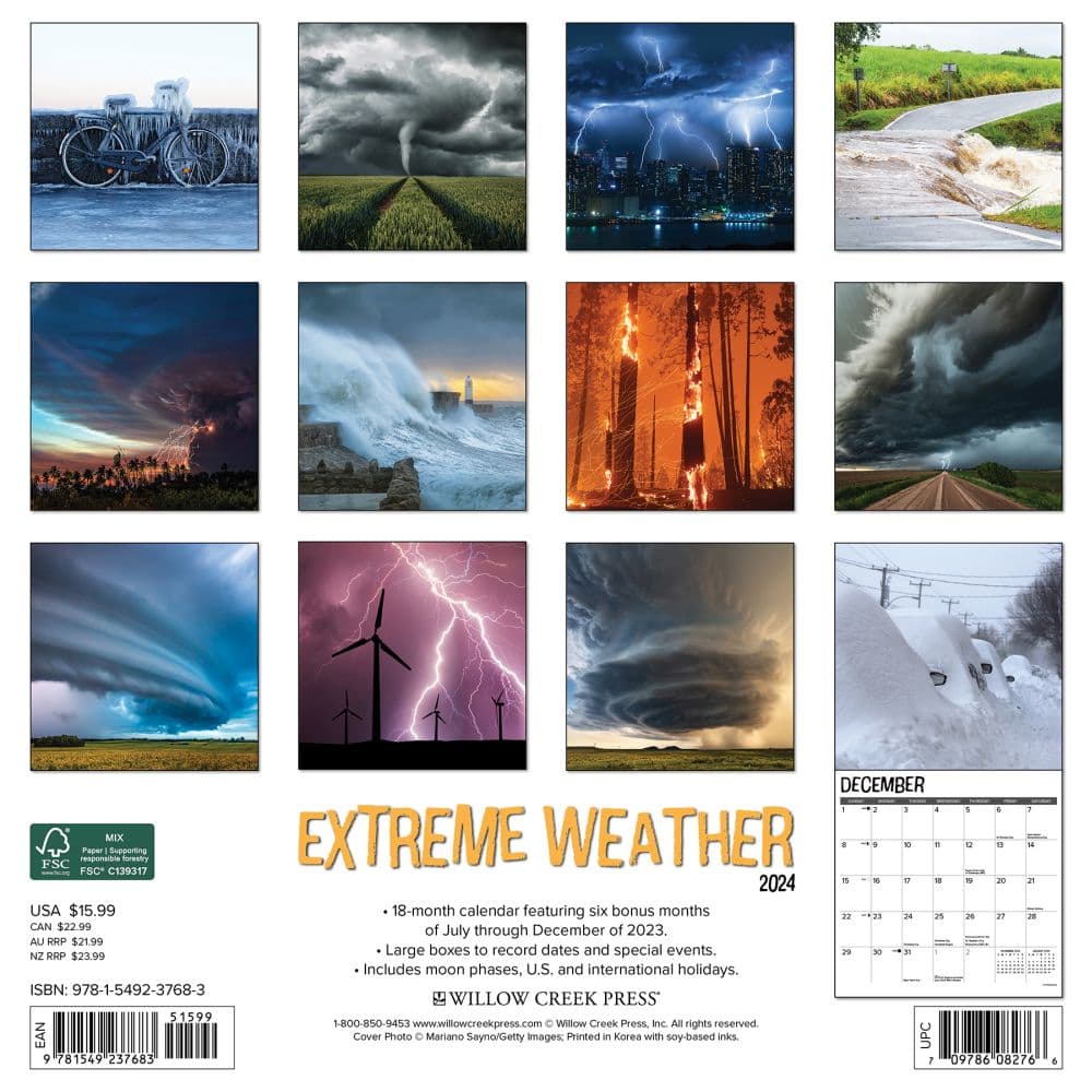 Extreme Weather 2024 Wall Calendar Back of Calendar width=&quot;1000&quot; height=&quot;1000&quot;