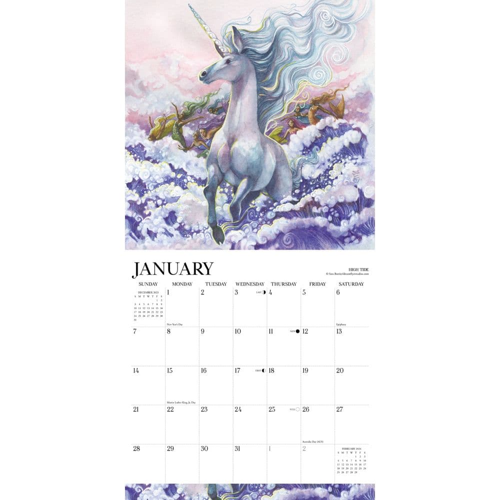 Unicorns Burrier 2024 Wall Calendar Interior Image width=&quot;1000&quot; height=&quot;1000&quot;